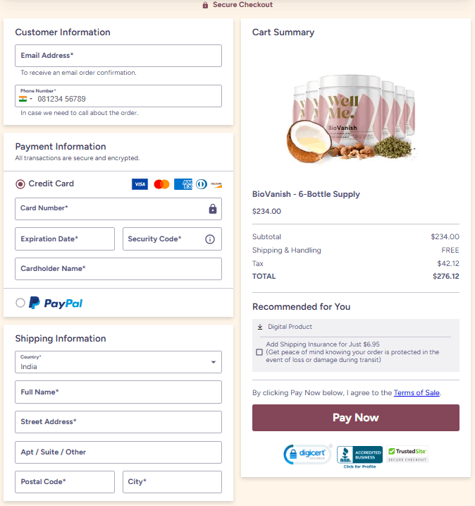 BioVanish-Secure-Checkout